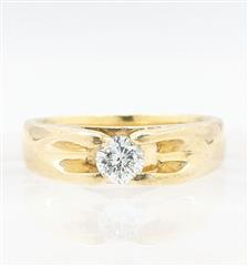 MagicGlo 14K Solid Yellow Gold 8.67g .50 CT Diamond Solitaire Ring Size-9.25
